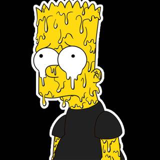 Bart Simpson drippy wallpaper
