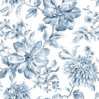 Pretty spring flowers blue wallpaper