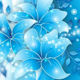 Pretty blue spring flowers wallpaper
