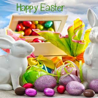 Happy Easter bunnys wallpaper