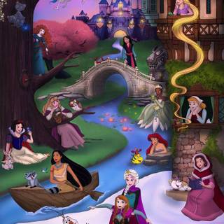 Disney princess collage wallpaper