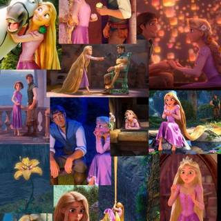 Rapunzel collage wallpaper