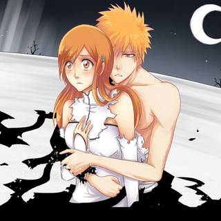 Ichigo and Orihime wallpaper