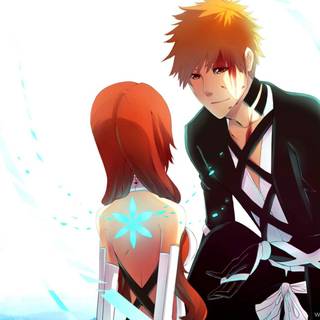 Ichigo and Orihime wallpaper