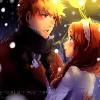 Ichigo and Orihime wallpaper