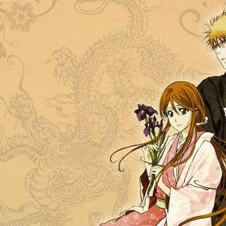 Ichigo and Orihime wallpaper