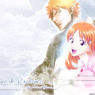 Ichigo and Orihime wallpaper