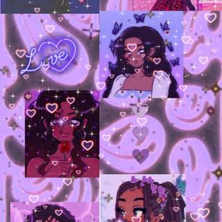 Purple black girl wallpaper