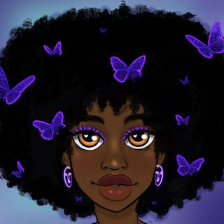 Purple black girl wallpaper