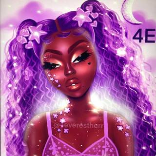 Purple black girl wallpaper