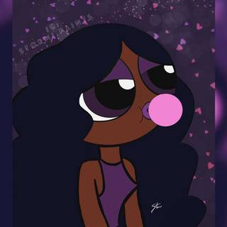 Purple black girl wallpaper