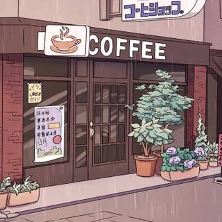 Cute cafe wallpaper