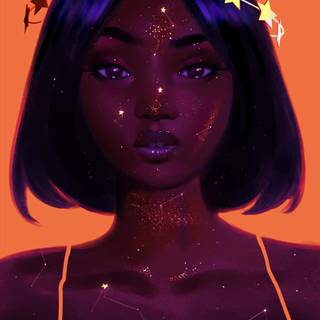 Purple black girl wallpaper