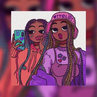 Purple black girl wallpaper