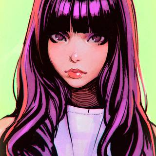 Purple black girl wallpaper