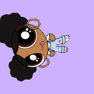 Purple black girl wallpaper