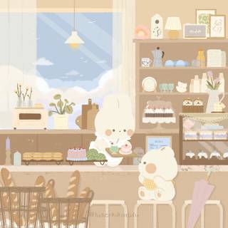 Cute cafe wallpaper