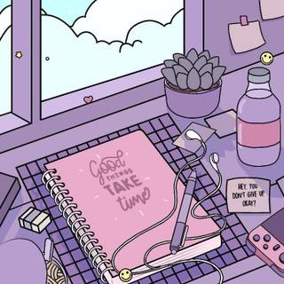 Good things take time purple wallpaper