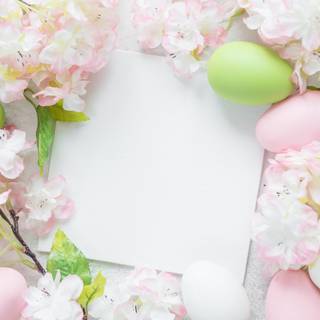 Easter eggs and flowers wallpaper