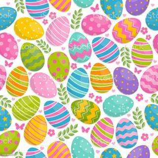 Easter eggs and flowers wallpaper