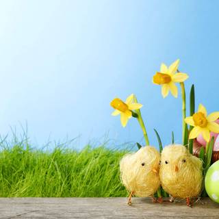 Easter eggs and flowers wallpaper