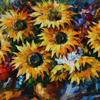 Sunflower painting wallpaper
