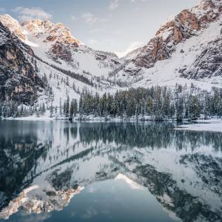 Ultrawide winter mountain wallpaper