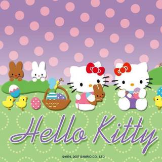 Hello Kitty Easter computer wallpaper