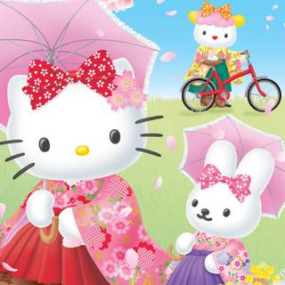 Hello Kitty spring computer wallpaper