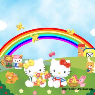 Hello Kitty spring computer wallpaper