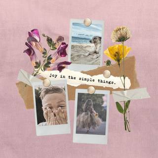 Pink spring aesthetic collage wallpaper