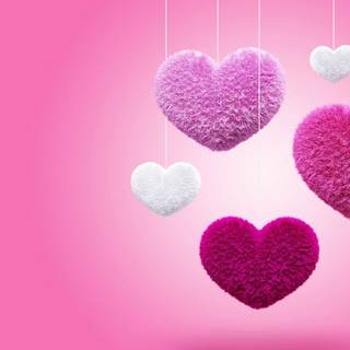 Pink heart desktop wallpaper