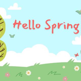 Cartoon spring desktop wallpaper
