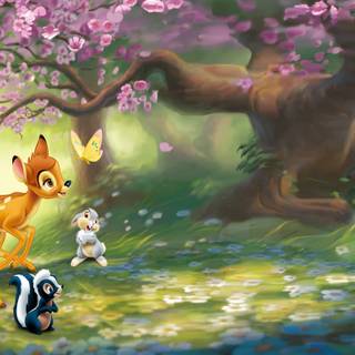 Cartoon spring desktop wallpaper