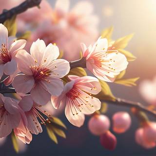 Colorful spring trees wallpaper