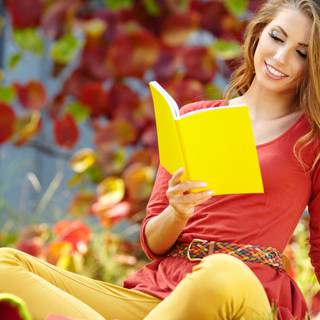 Girl book spring wallpaper