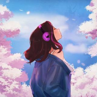 Lofi spring pink wallpaper