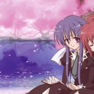 Girl book spring wallpaper