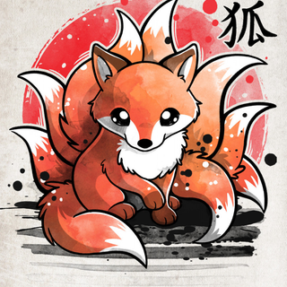 Cute nine-tailed fox wallpaper