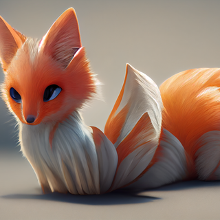Cute nine-tailed fox wallpaper