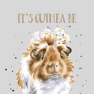 Guinea pig with bunny wallpaper