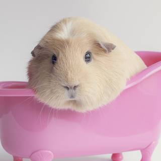 Guinea pig with bunny wallpaper
