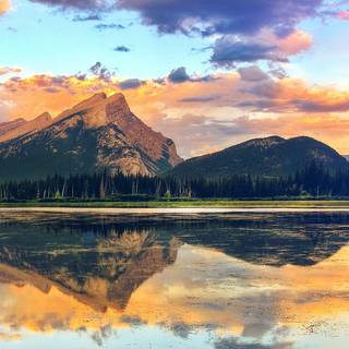 Mountain lake summer wallpaper