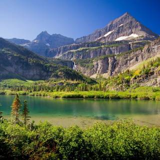 Mountain lake summer wallpaper