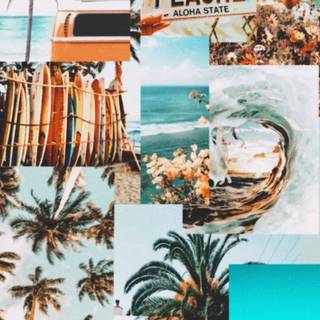 2023 beach collage wallpaper