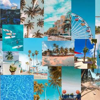 2023 beach collage wallpaper