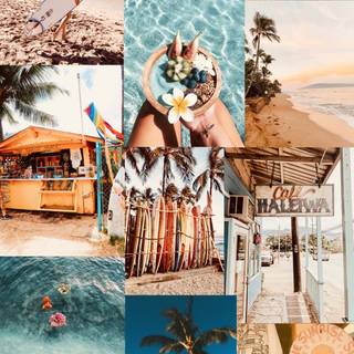 2023 beach collage wallpaper