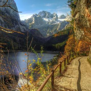 Mountain lake summer wallpaper