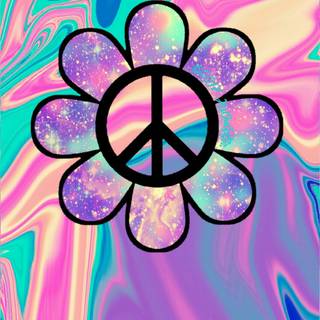 Tie-dye peace signs wallpaper