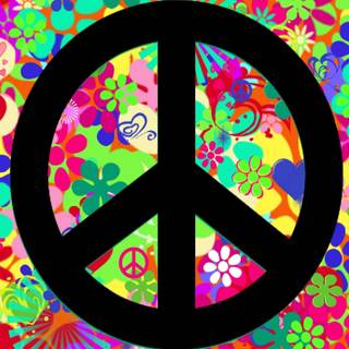 Tie-dye peace signs wallpaper
